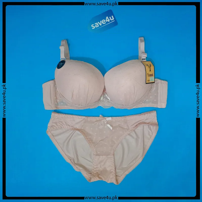 Floral Design Double Padded Wired Push Up Bra Set