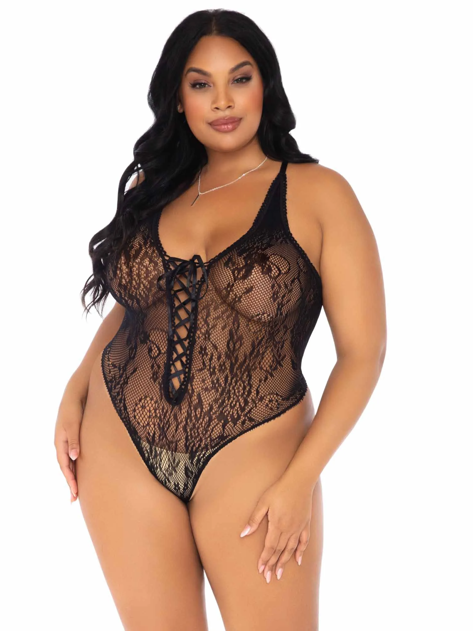 Floral Lace Thong Teddy
