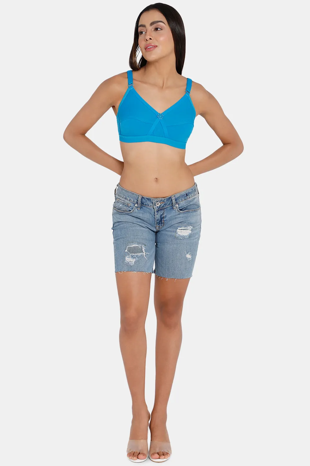 Full Coverage Non-Wired Non-Padded Back Closure Intimacy Blue Shade Brasserie - KRISS KROSS