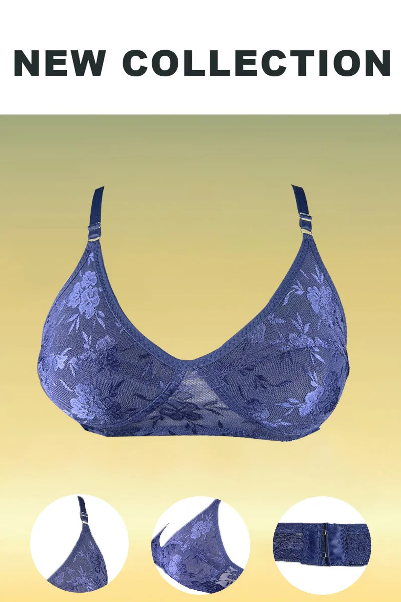Full Mesh Non Padded Stretchable Bra - Beige