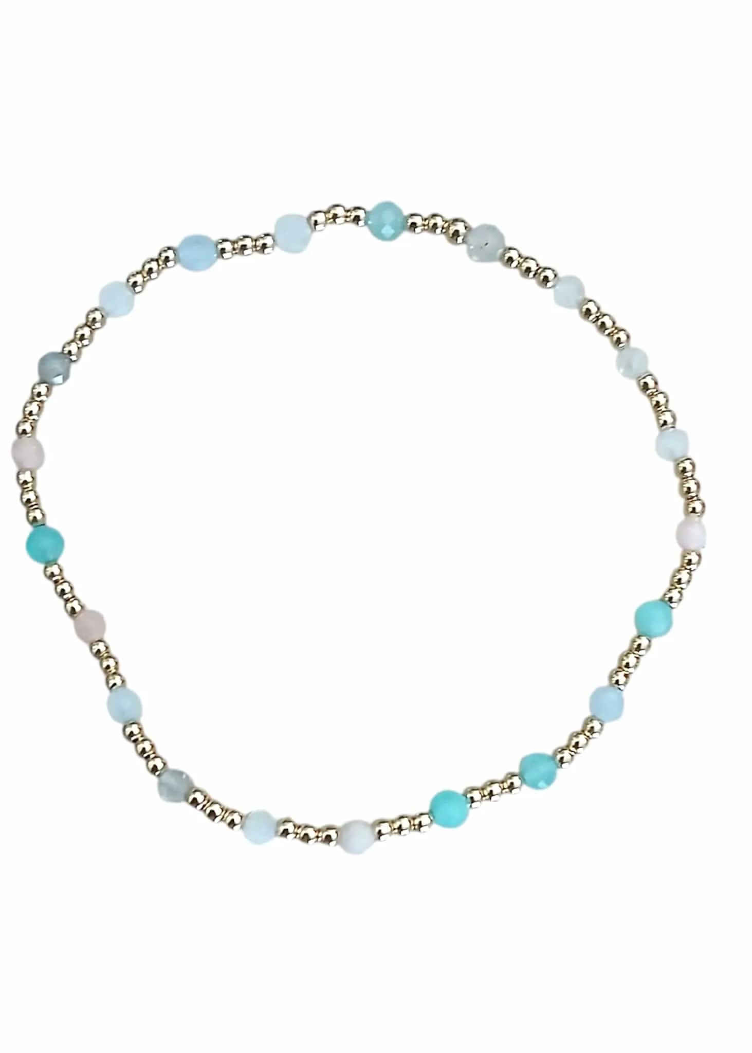 Gemstone Gold Sincerity Pattern 3mm Bead Bracelet - Hot Mess