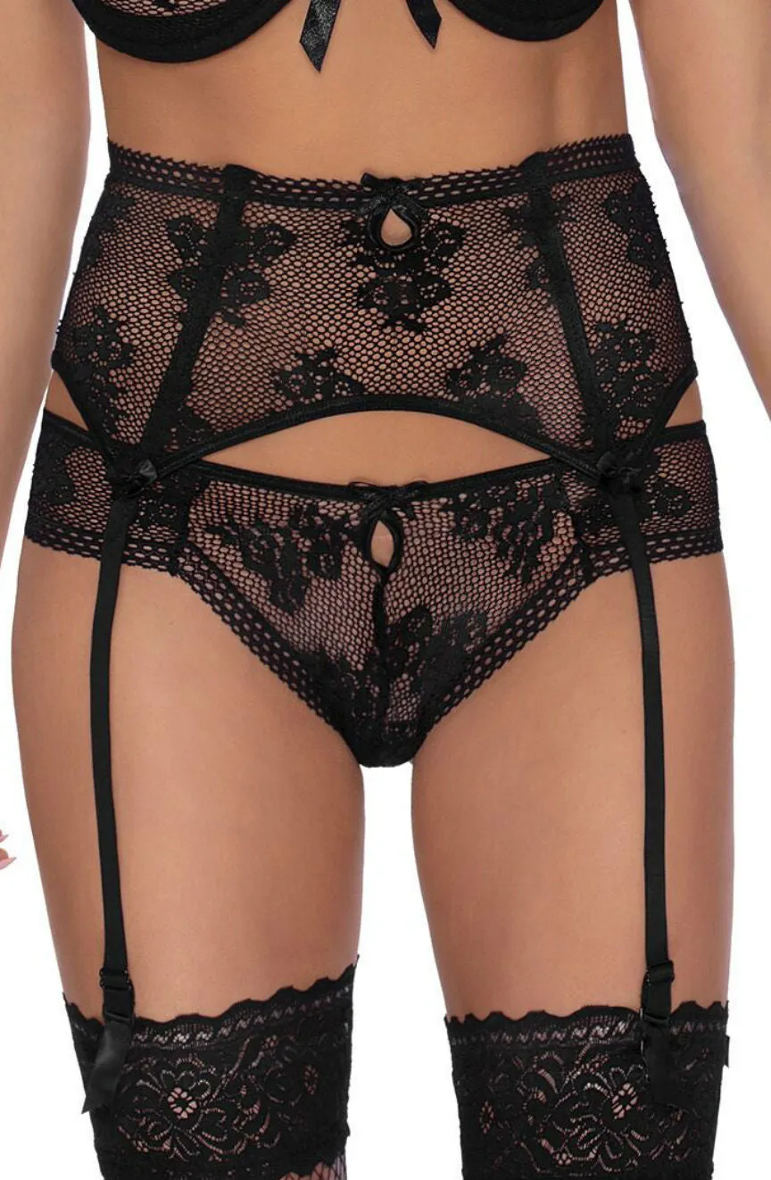Gorgeous black suspender belt