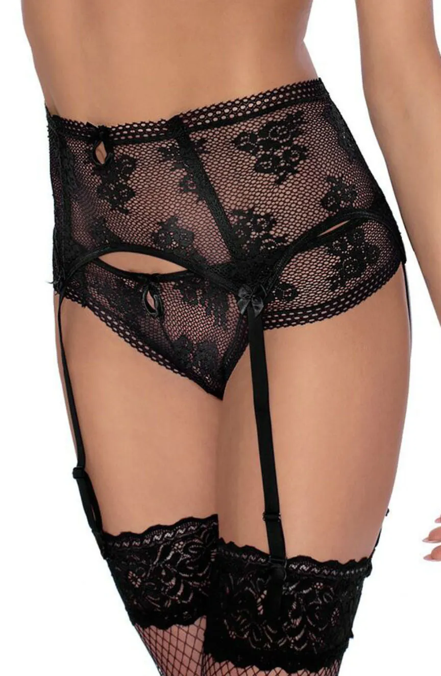 Gorgeous black suspender belt