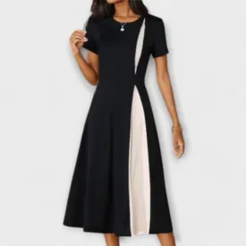 Hanne Black and White Midi Dress
