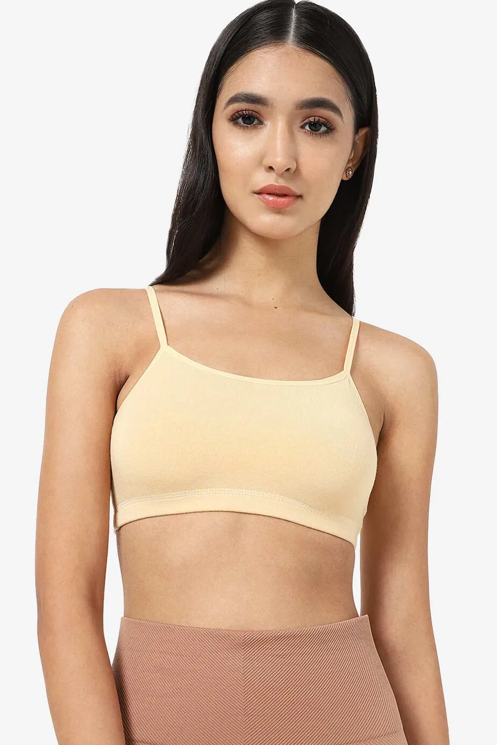 High Coverage Non-Wired Non-Padded Solid Moisture Absorbent Intimacy Beginners Bra -BB01