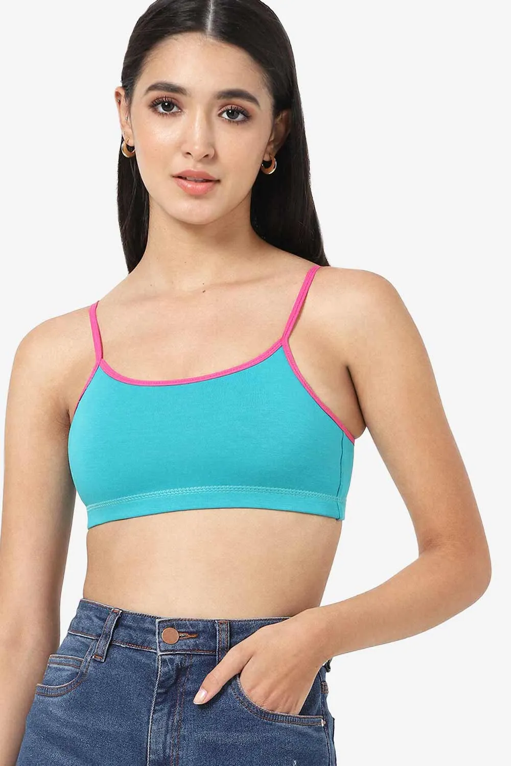 High Coverage Non-Wired Non-Padded Solid Moisture Absorbent Intimacy Beginners Bra -BB01