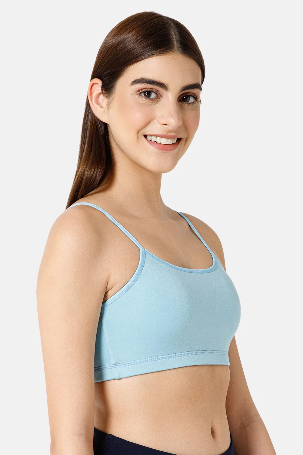 High Coverage Non-Wired Non-Padded Solid Moisture Absorbent Intimacy Beginners Bra -BB01
