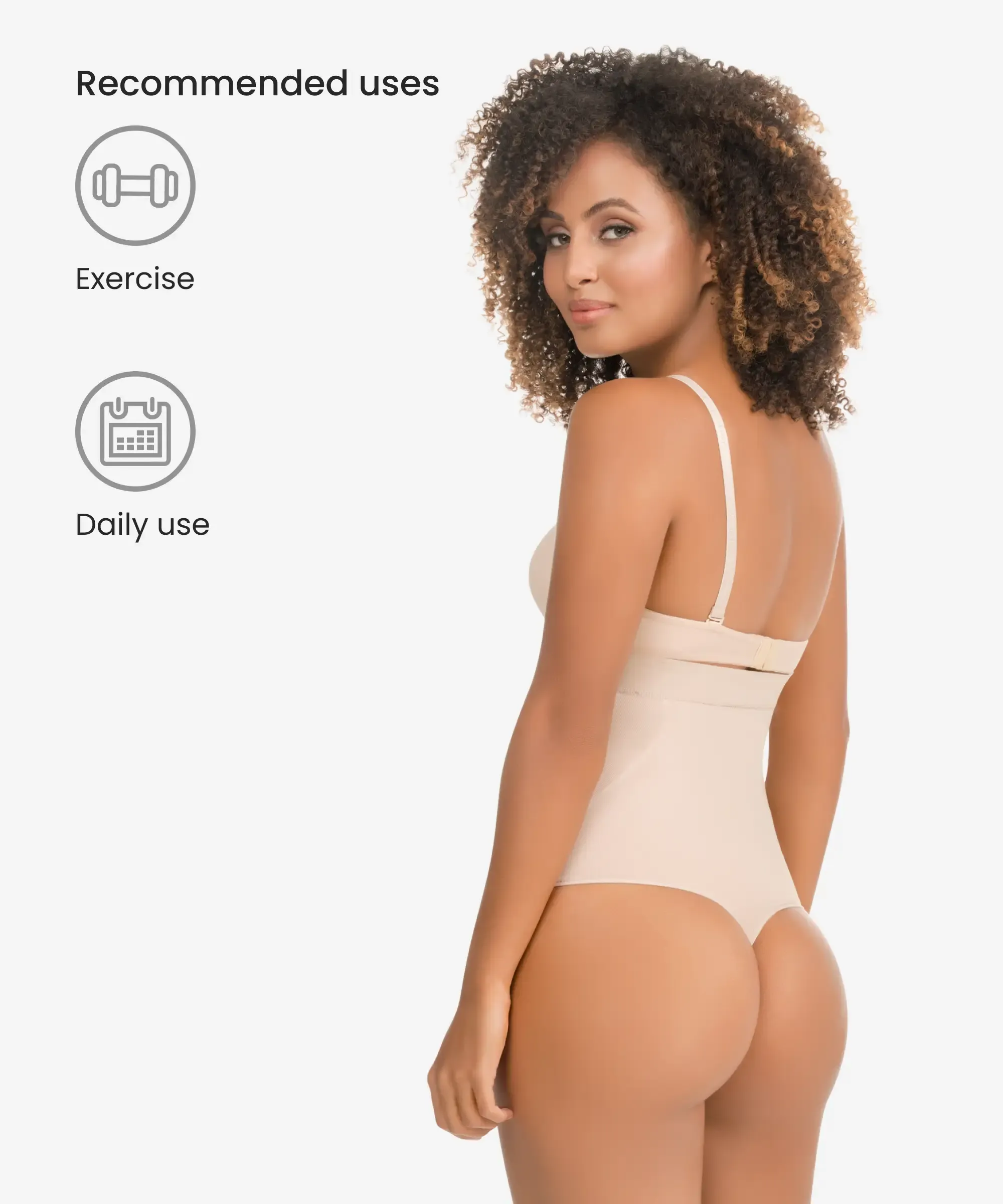 High-waist tummy control shaper in thong - Style 1596