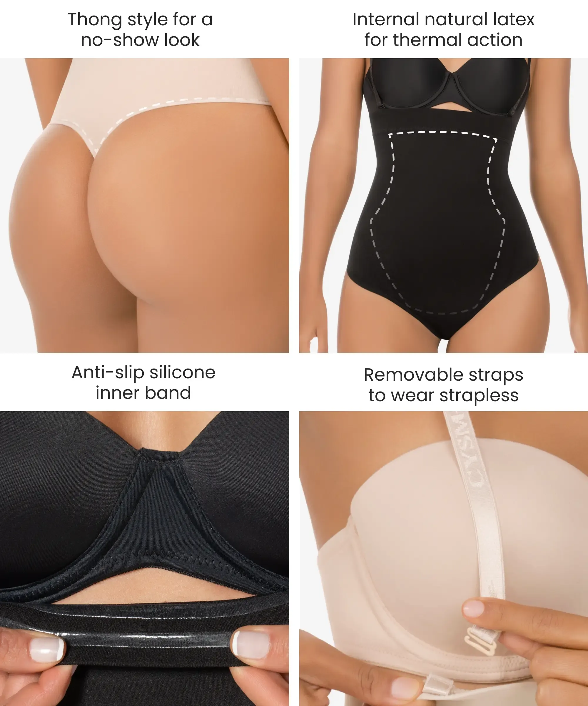 High-waist tummy control shaper in thong - Style 1596