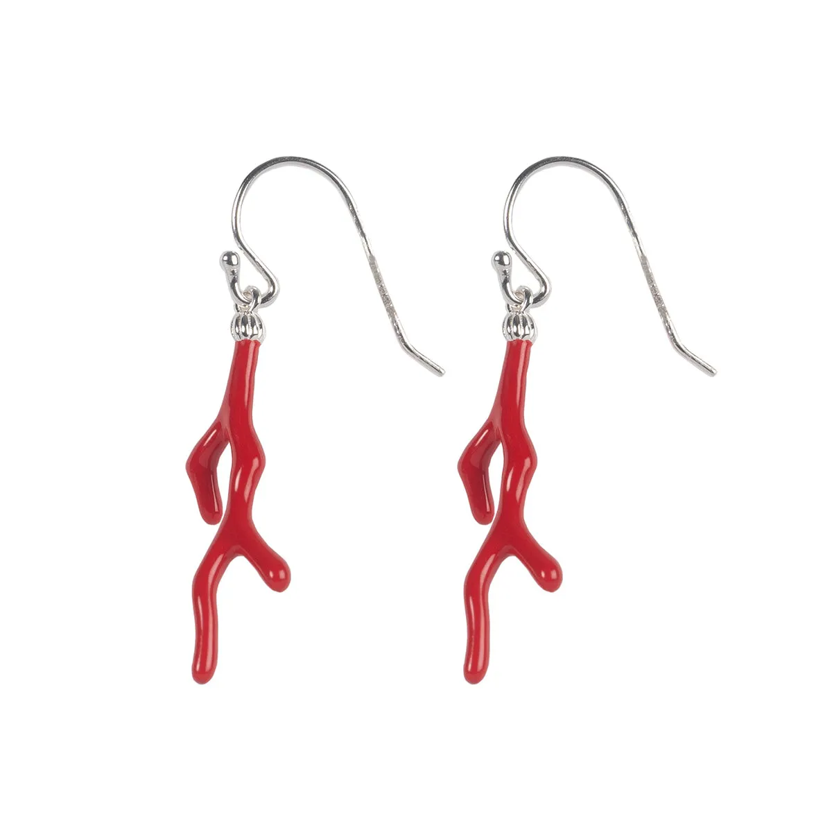 Jane Austen Emma Earrings - Coral Red