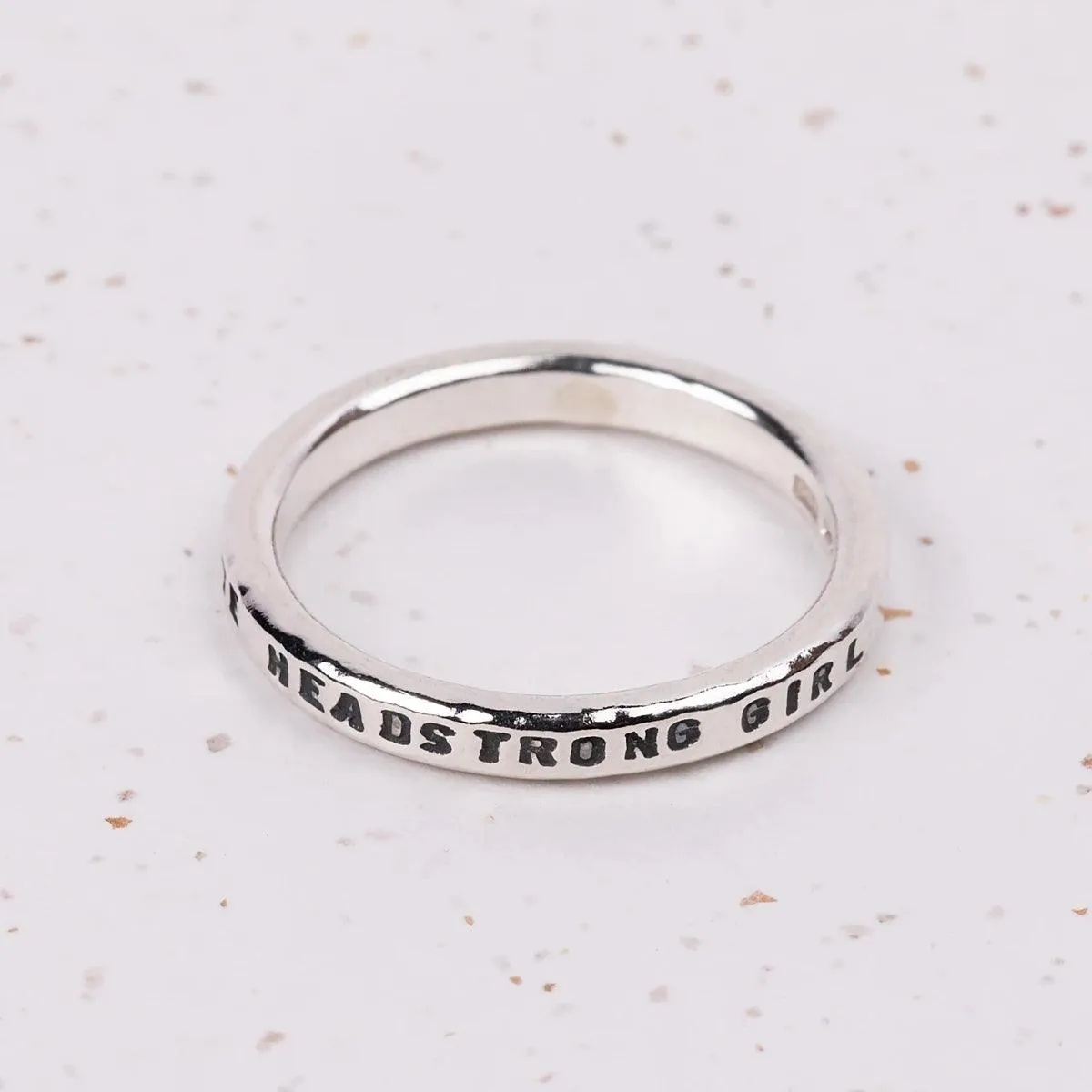 Jane Austen Ring 'Obstinate Headstrong Girl' Quote