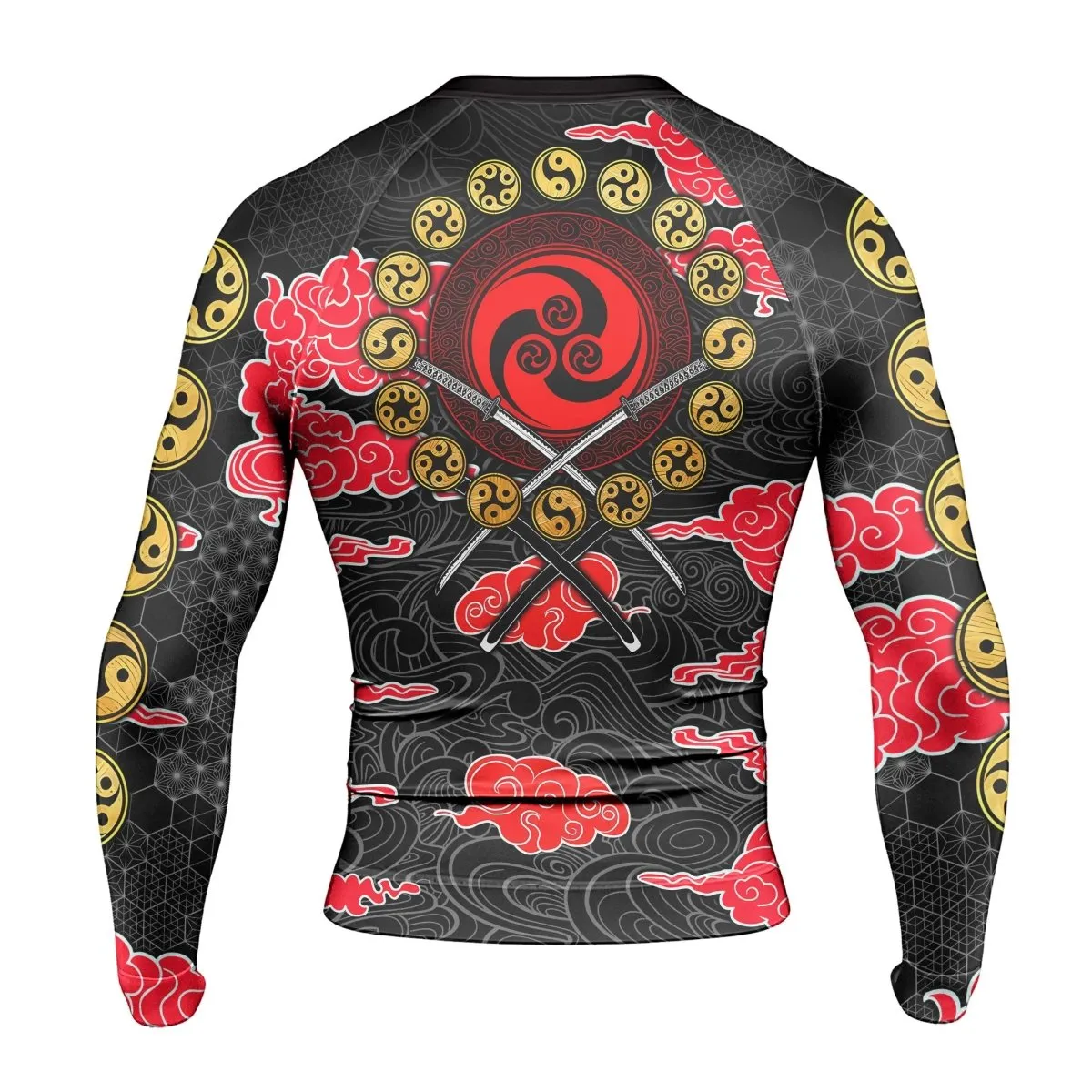 Japanese Raijin And Fujin Men's Long Sleeve Rash Guard