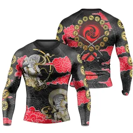 Japanese Raijin And Fujin Men's Long Sleeve Rash Guard