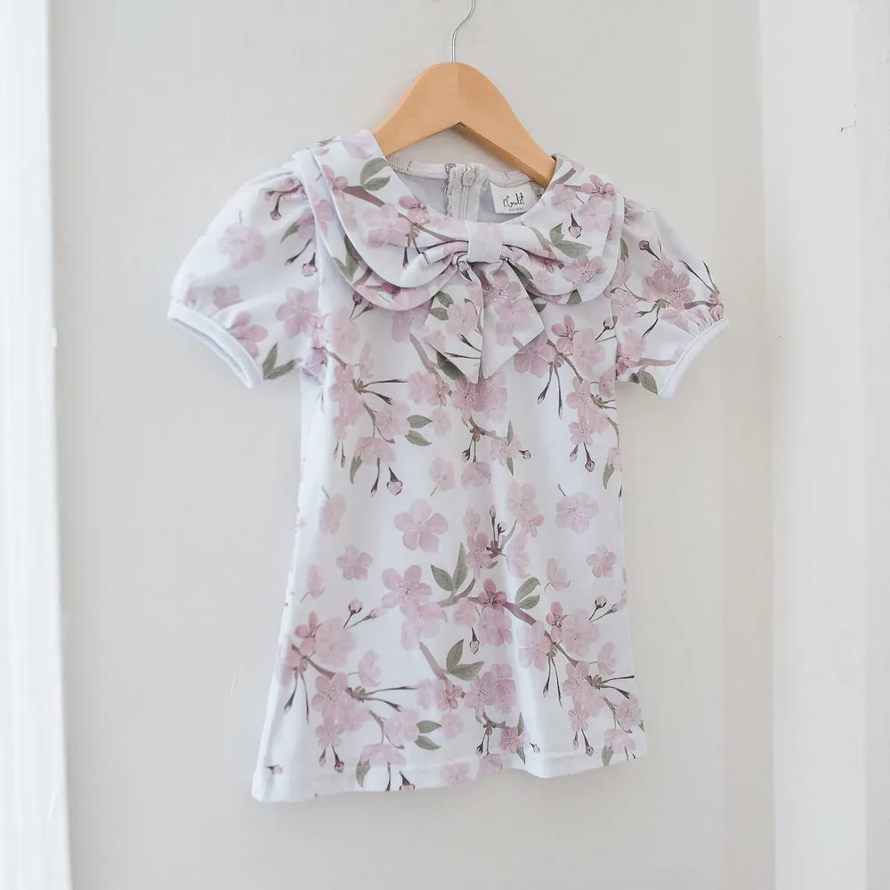 K Coulst Designs Floral Bow Collar Blouse