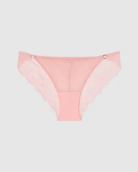 Lace Mesh Tanga Briefs Powder Pink