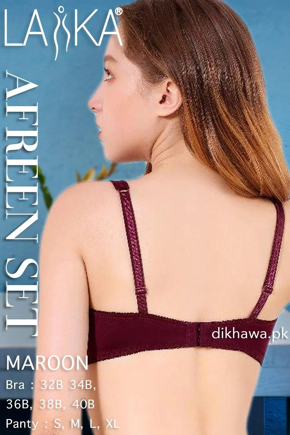 Laika - Afreen Set - Maroon Fancy Bridal Bra Panty Sets - Non Padded Non Wired Bra Panty Set