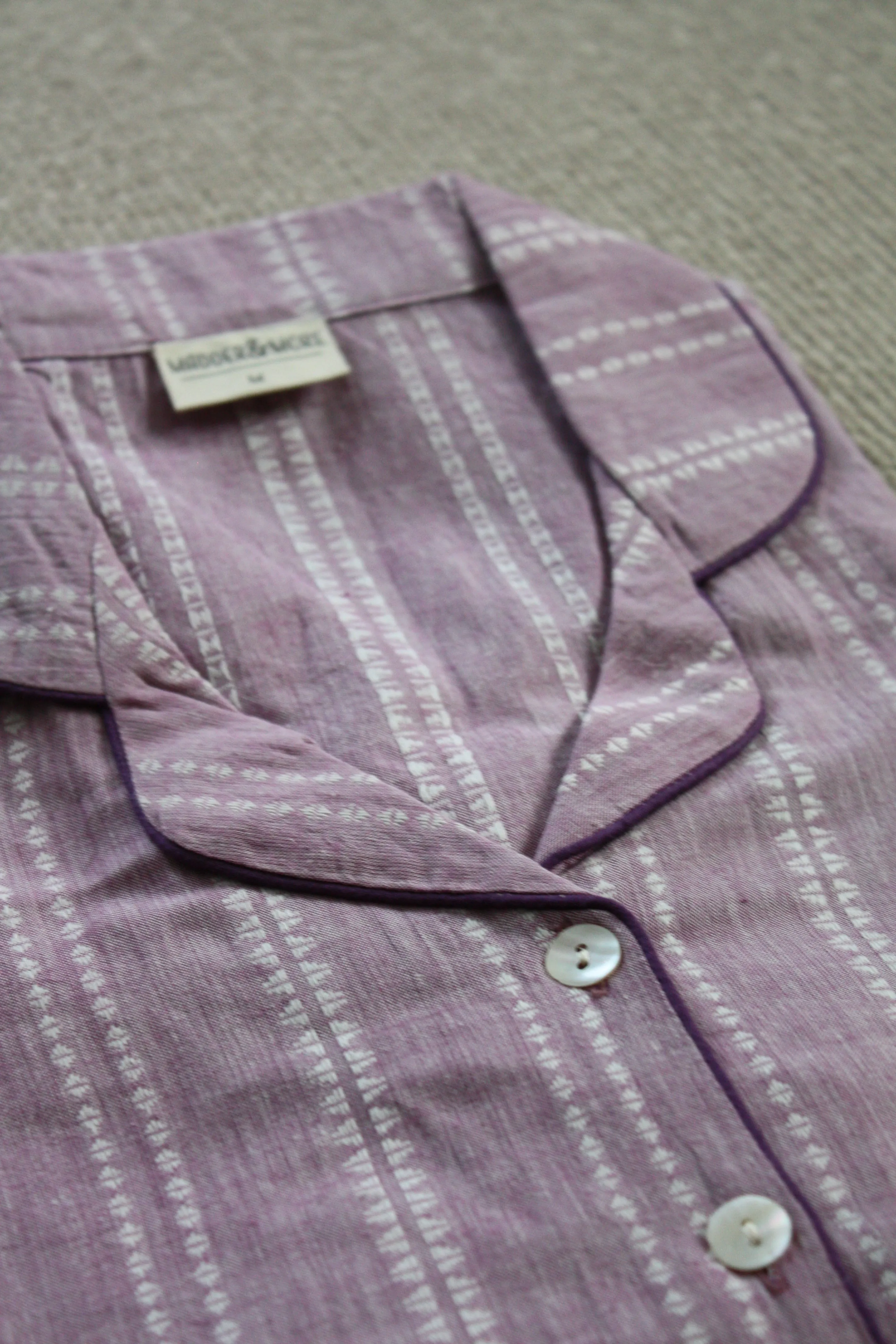 Lilac Handloom Long Pyjama Set