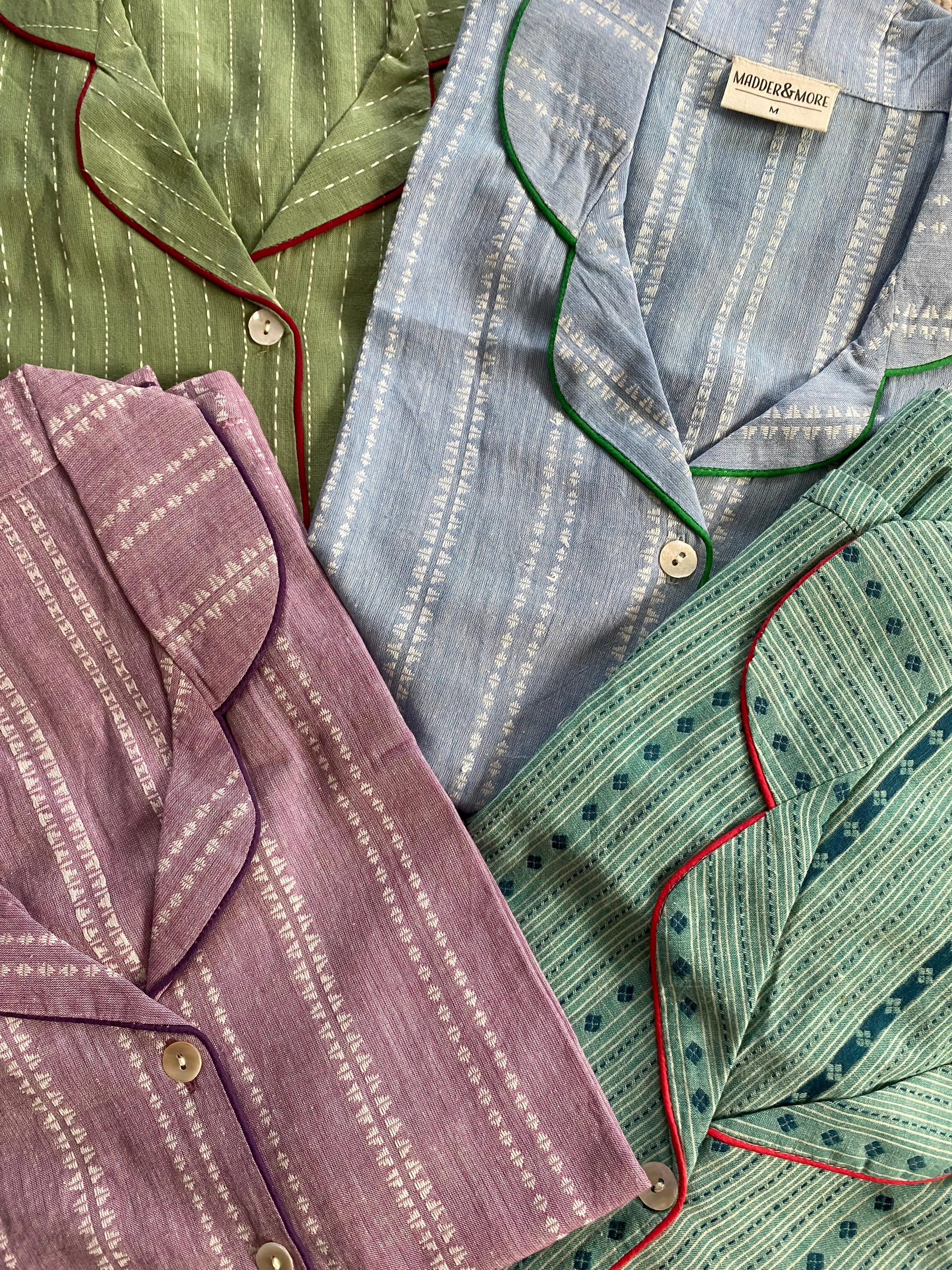 Lilac Handloom Long Pyjama Set