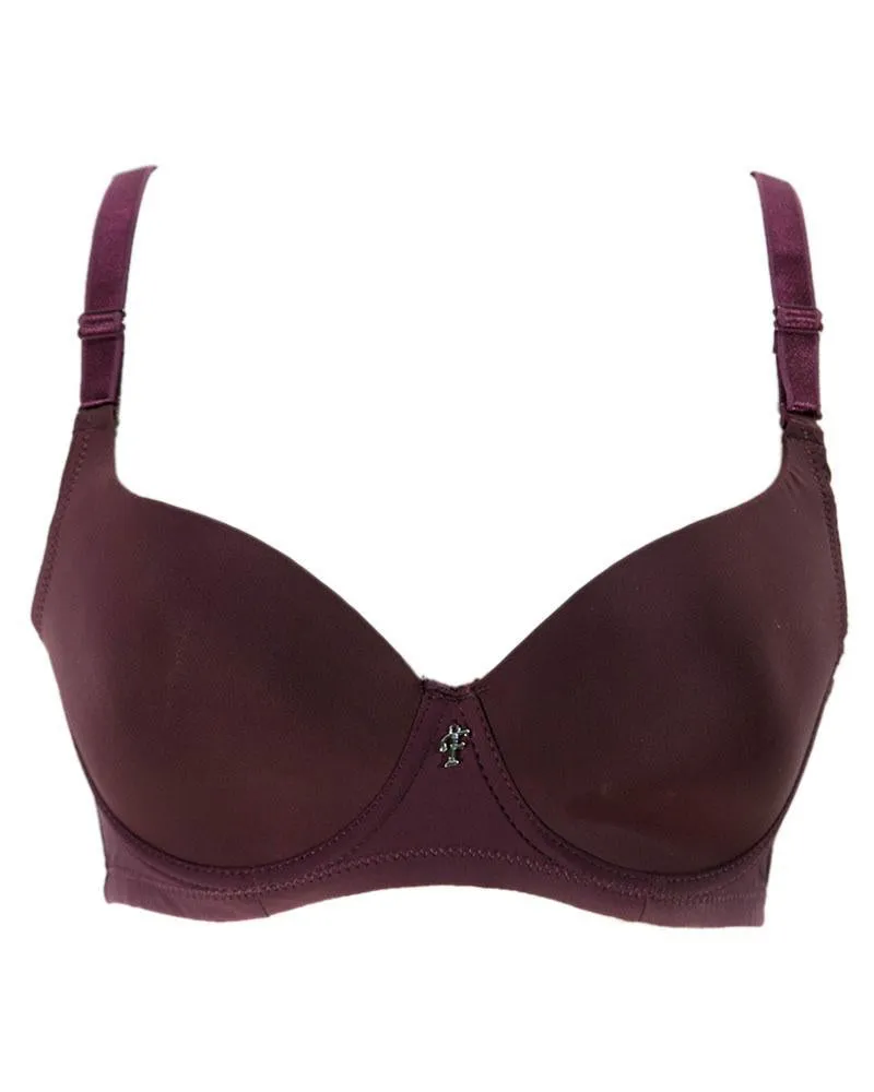 Maroon Pushup Bra - Single Padded Underwired Bra - Flourish - FL765