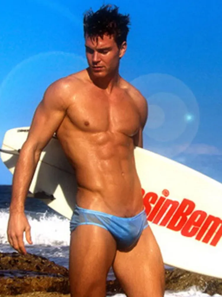 Men Sexy Pouch Solid Bikini Swim Briefs