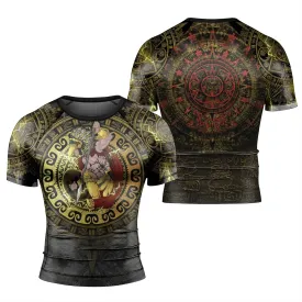 Mighty Aztec Warrior Men's Short Sleeve Rash Guard