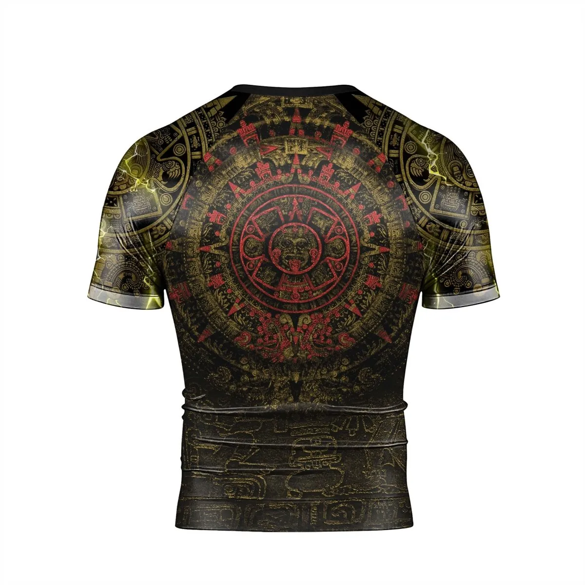 Mighty Aztec Warrior Men's Short Sleeve Rash Guard