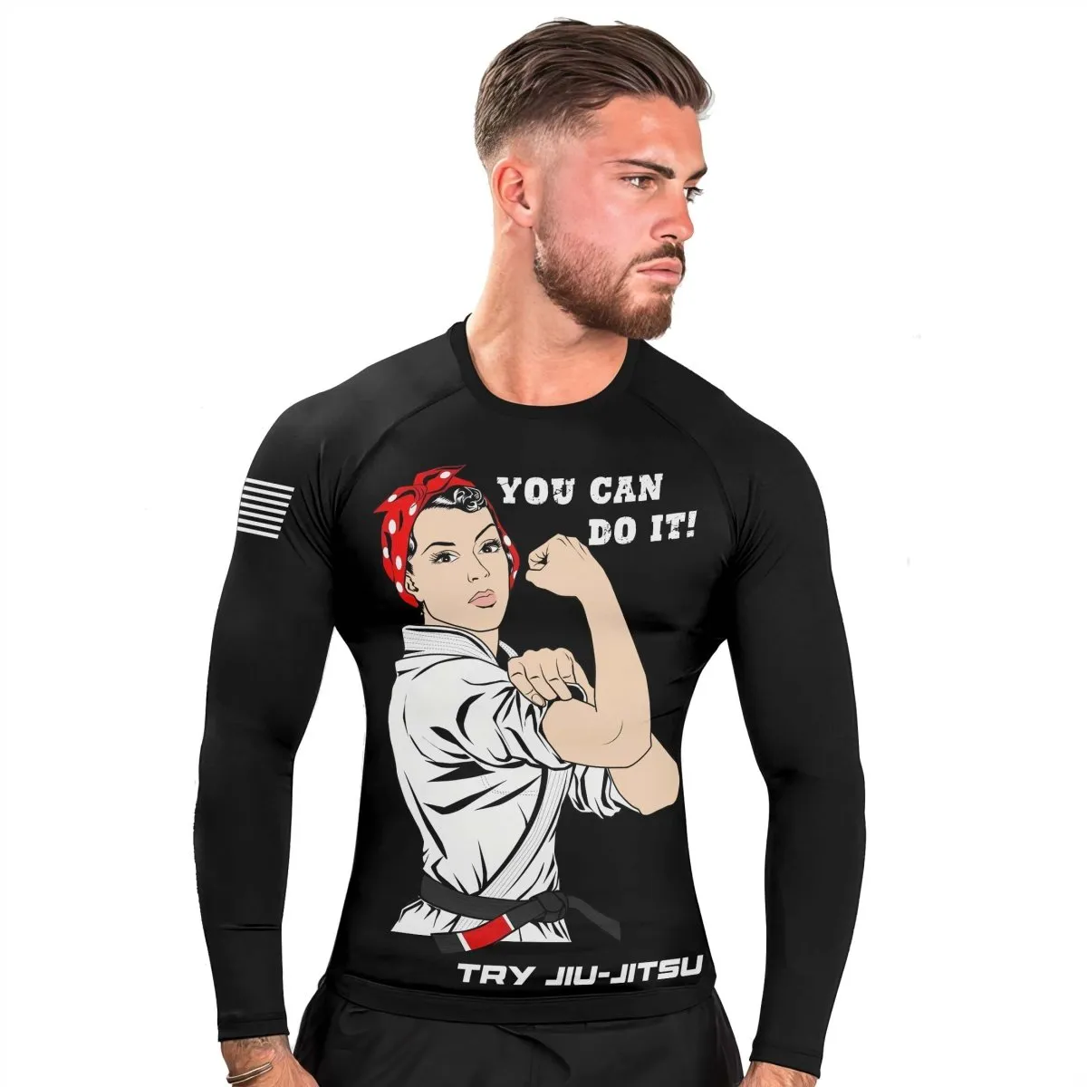 Mom Jiu-Jitsu Men's Long Sleeve Rash Guard