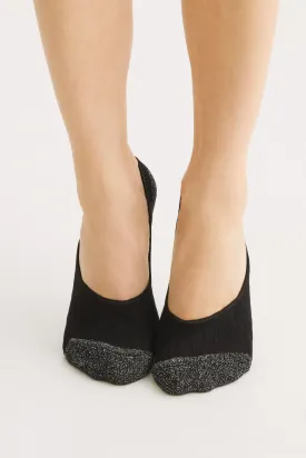 Pack of 3 invisible black cotton socks