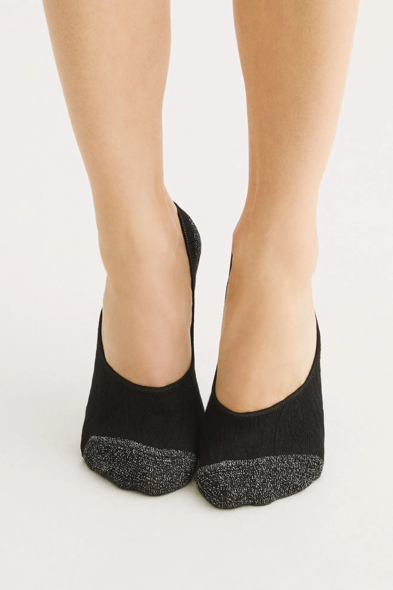 Pack of 3 invisible black cotton socks