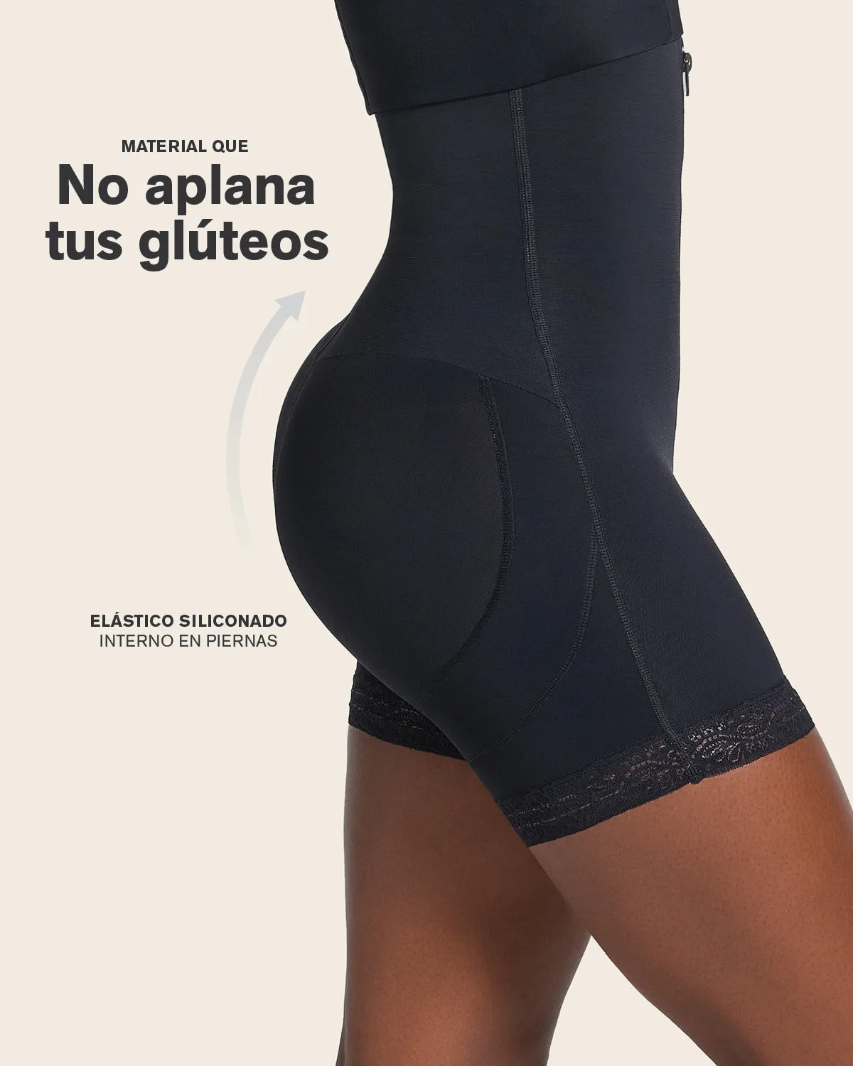 Panty faja tipo short de control fuerte levanta cola