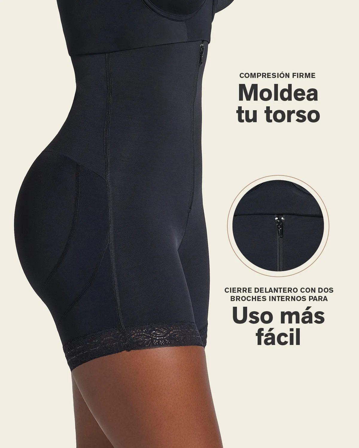 Panty faja tipo short de control fuerte levanta cola