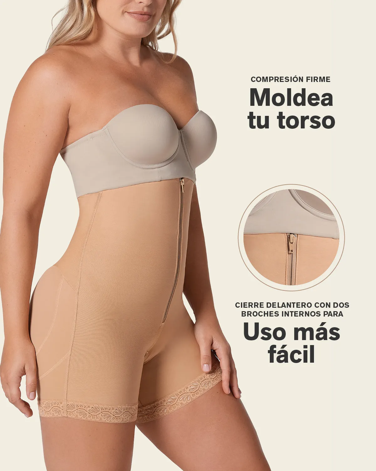 Panty faja tipo short de control fuerte levanta cola