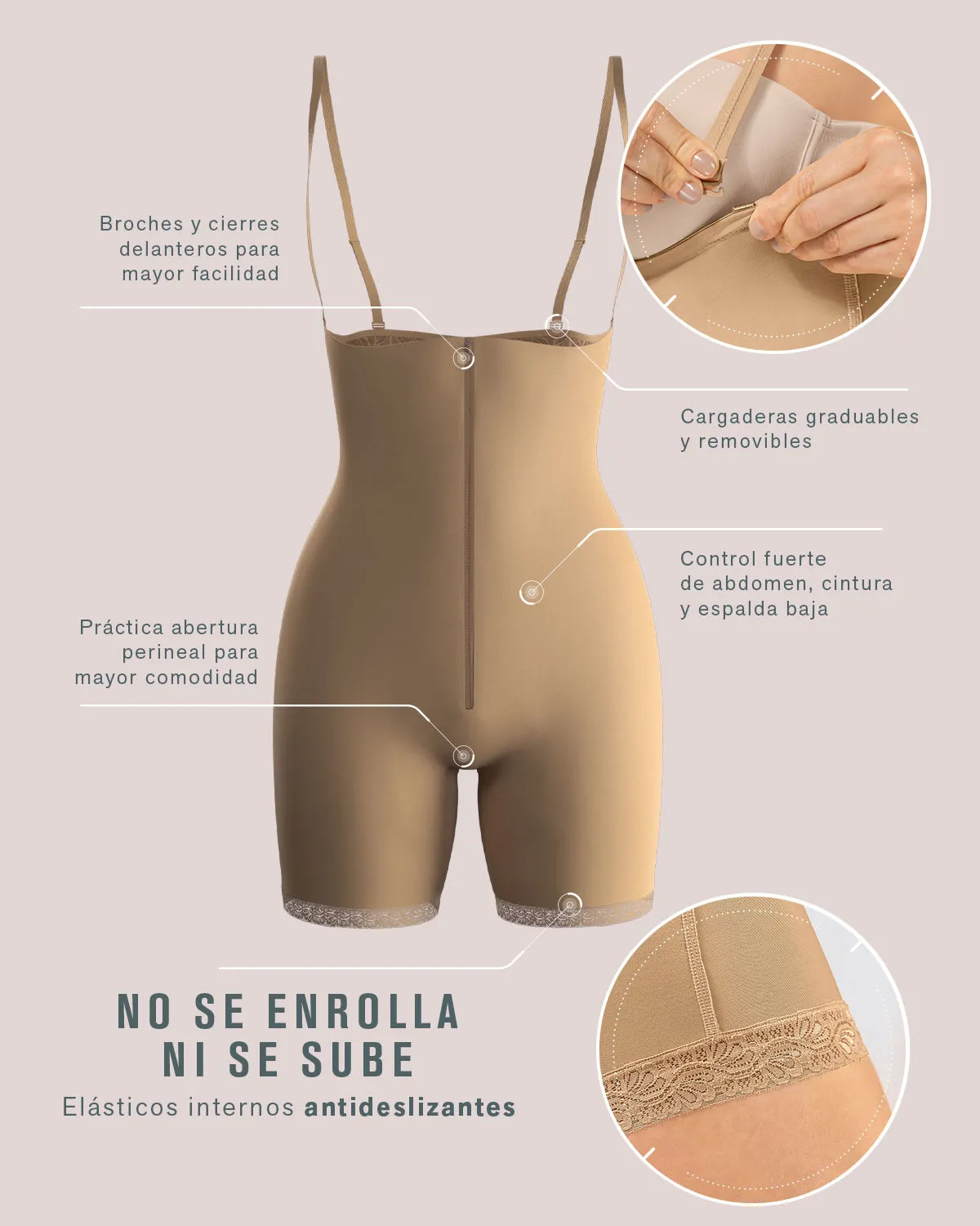 Panty faja tipo short de control fuerte levanta cola