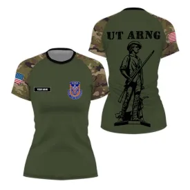 Personalized Utah ARNG Women's Short Sleeve Rash Guard