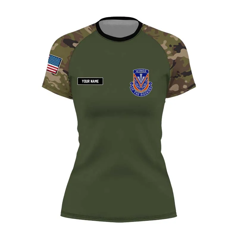 Personalized Utah ARNG Women's Short Sleeve Rash Guard