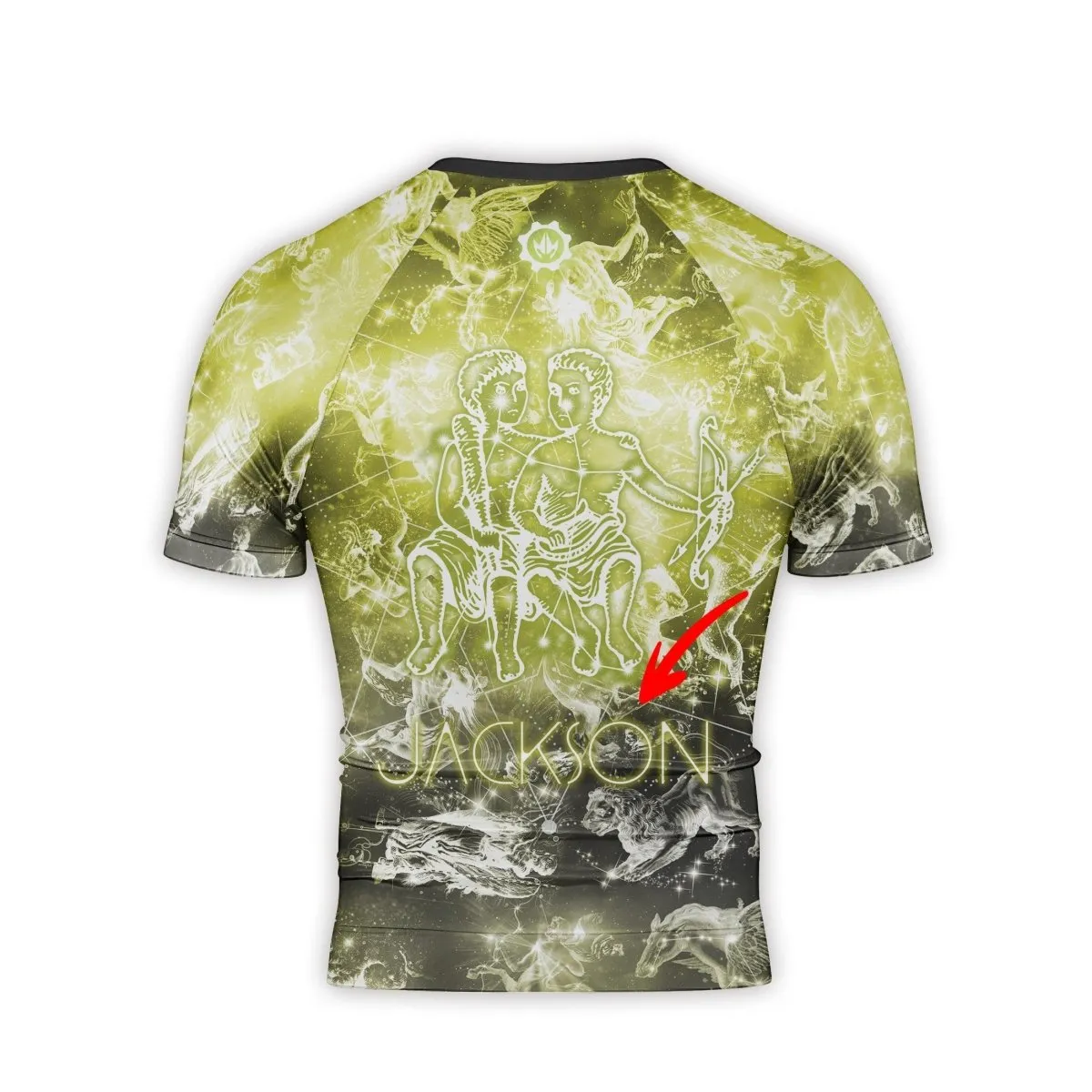 Personalized Zodiac Gemini Short Sleeve Rash Guard