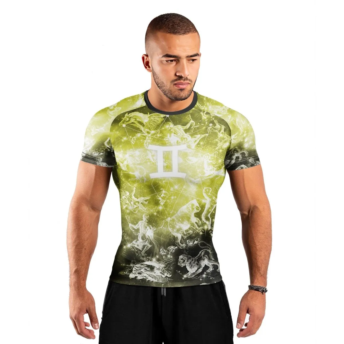 Personalized Zodiac Gemini Short Sleeve Rash Guard