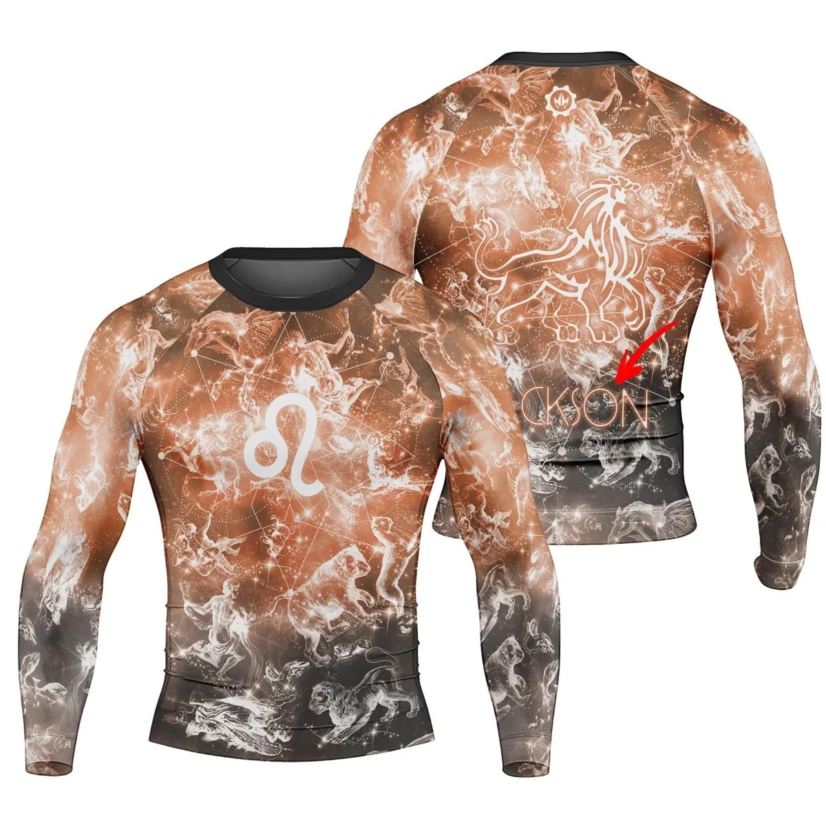 Personalized Zodiac Leo Long Sleeve Rash Guard