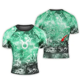 Personalized Zodiac Taurus Short Sleeve Rash Guard