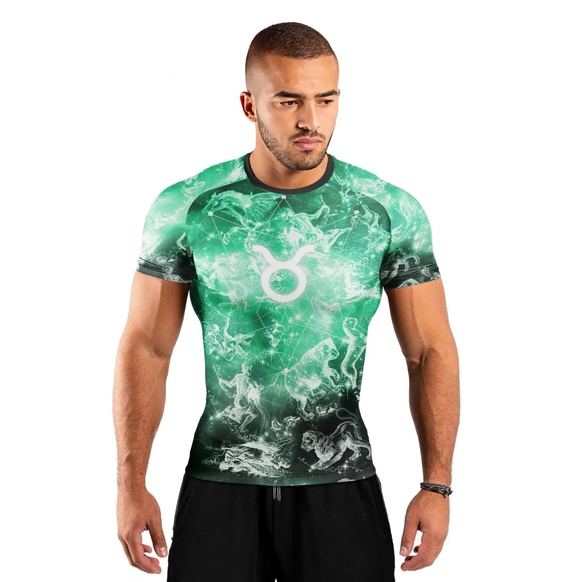 Personalized Zodiac Taurus Short Sleeve Rash Guard