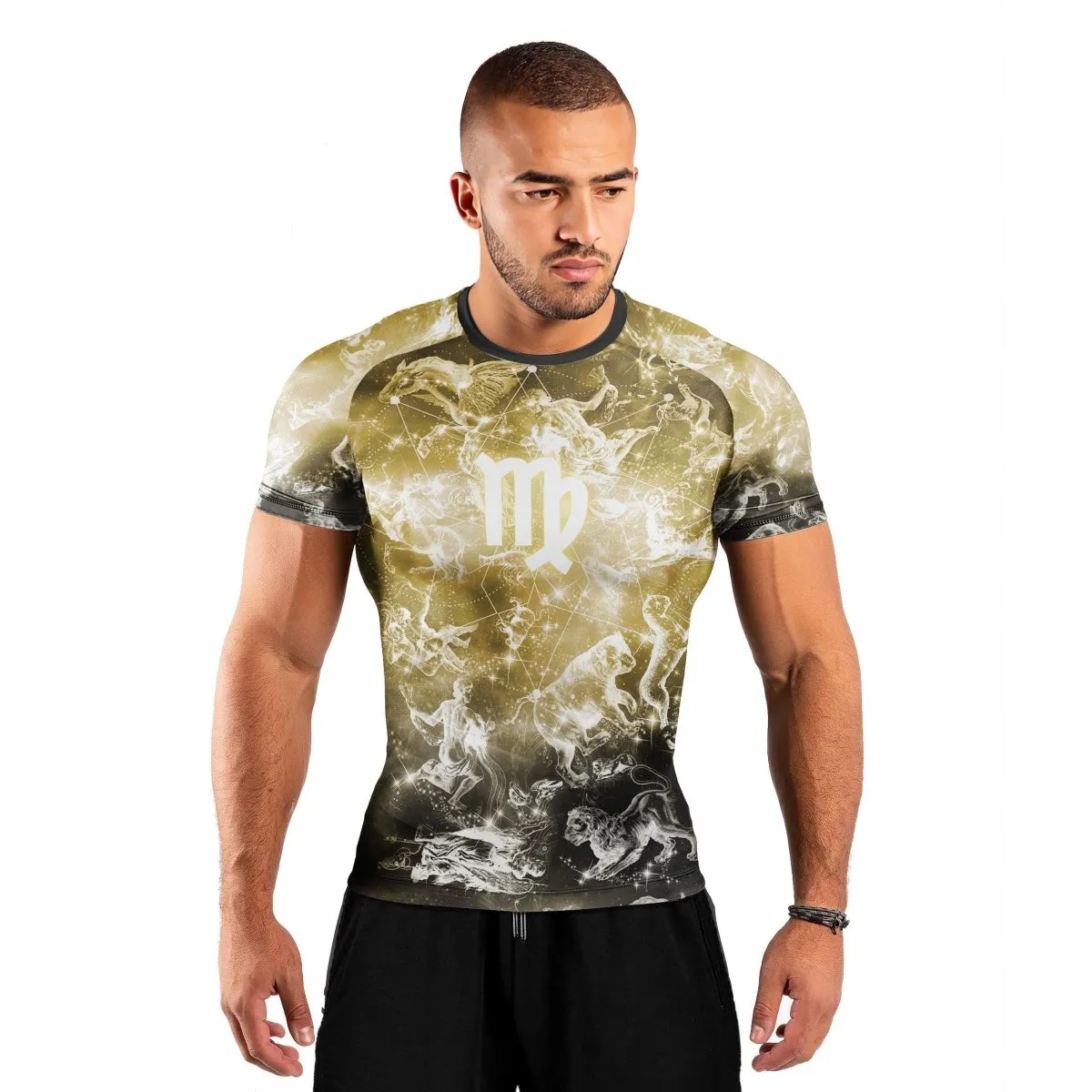 Personalized Zodiac Virgo Short Sleeve Rash Guard