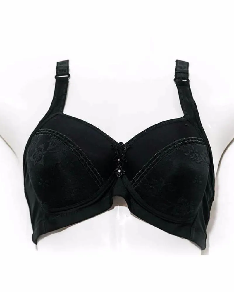 Plus Size Full Cup Single Padded Black Bra