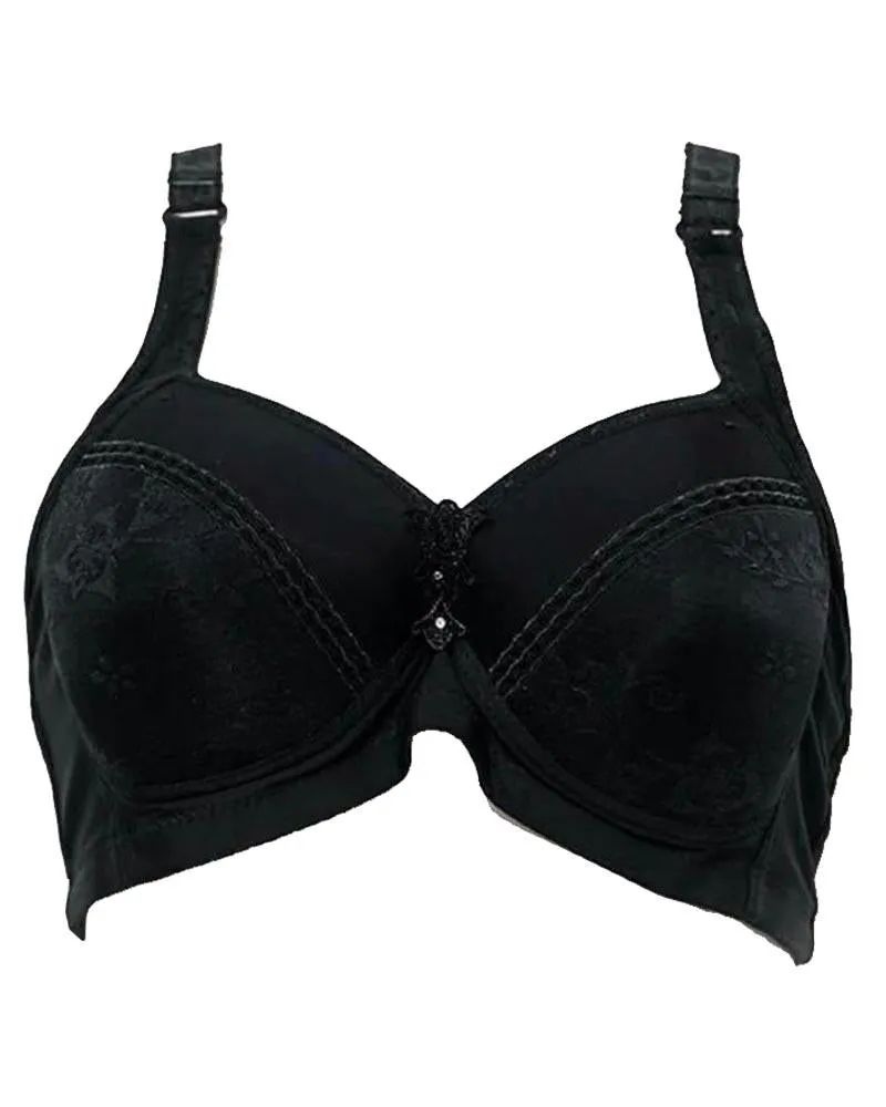 Plus Size Full Cup Single Padded Black Bra