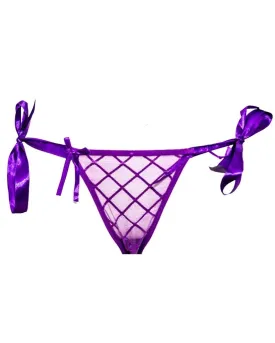 Purple Net See Through Panty - Bikini Type Underwear