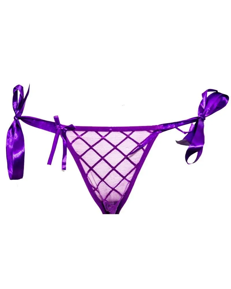 Purple Net See Through Panty - Bikini Type Underwear