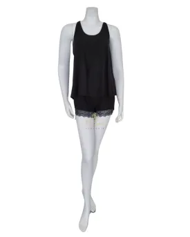 Q81069 Stephanie Black Knit PJ's Cami Set