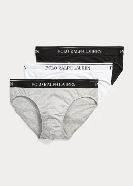 Ralph Lauren Low-Rise Brief 3-Pack | Black/White/Grey