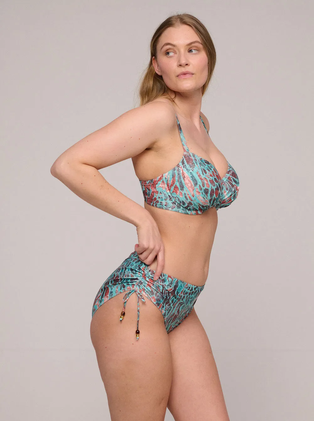 Riyad D-H Full Cup Bikini Top - Turquoise Seas