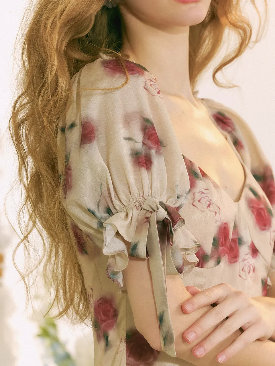 Rosa Heart Neck Long Dress