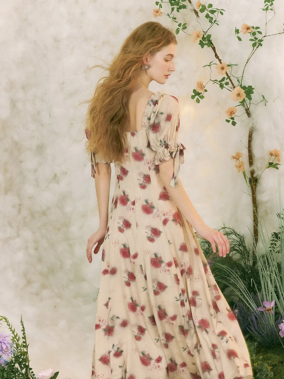 Rosa Heart Neck Long Dress